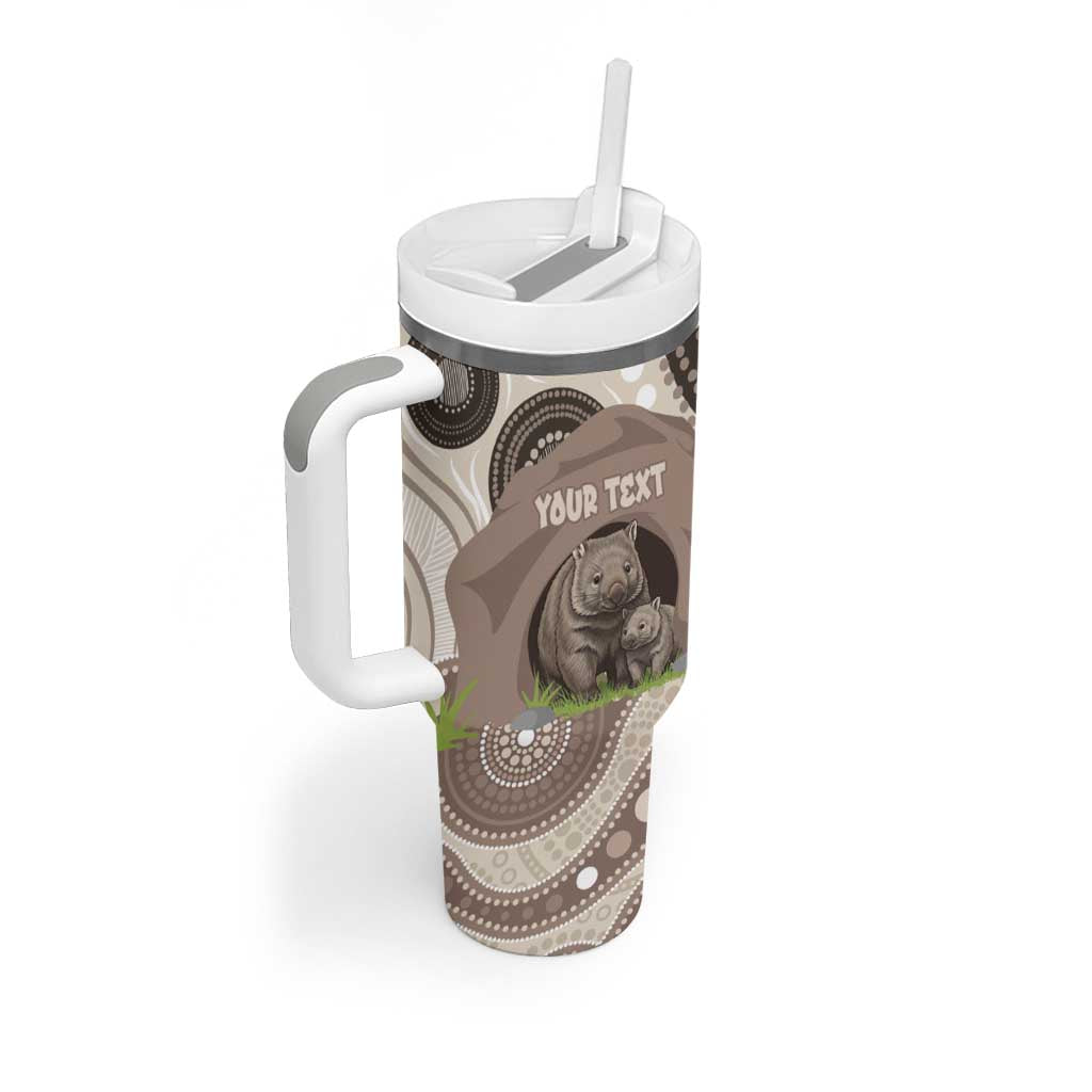 Personalised Australia Wombat Tumbler With Handle Welcome To Our Home Aboriginal Art - Aussie Hoodie