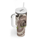 Personalised Australia Wombat Tumbler With Handle Welcome To Our Home Aboriginal Art - Aussie Hoodie