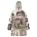 Personalised Australia Wombat Wearable Blanket Hoodie Welcome To Our Home Aboriginal Art - Aussie Hoodie