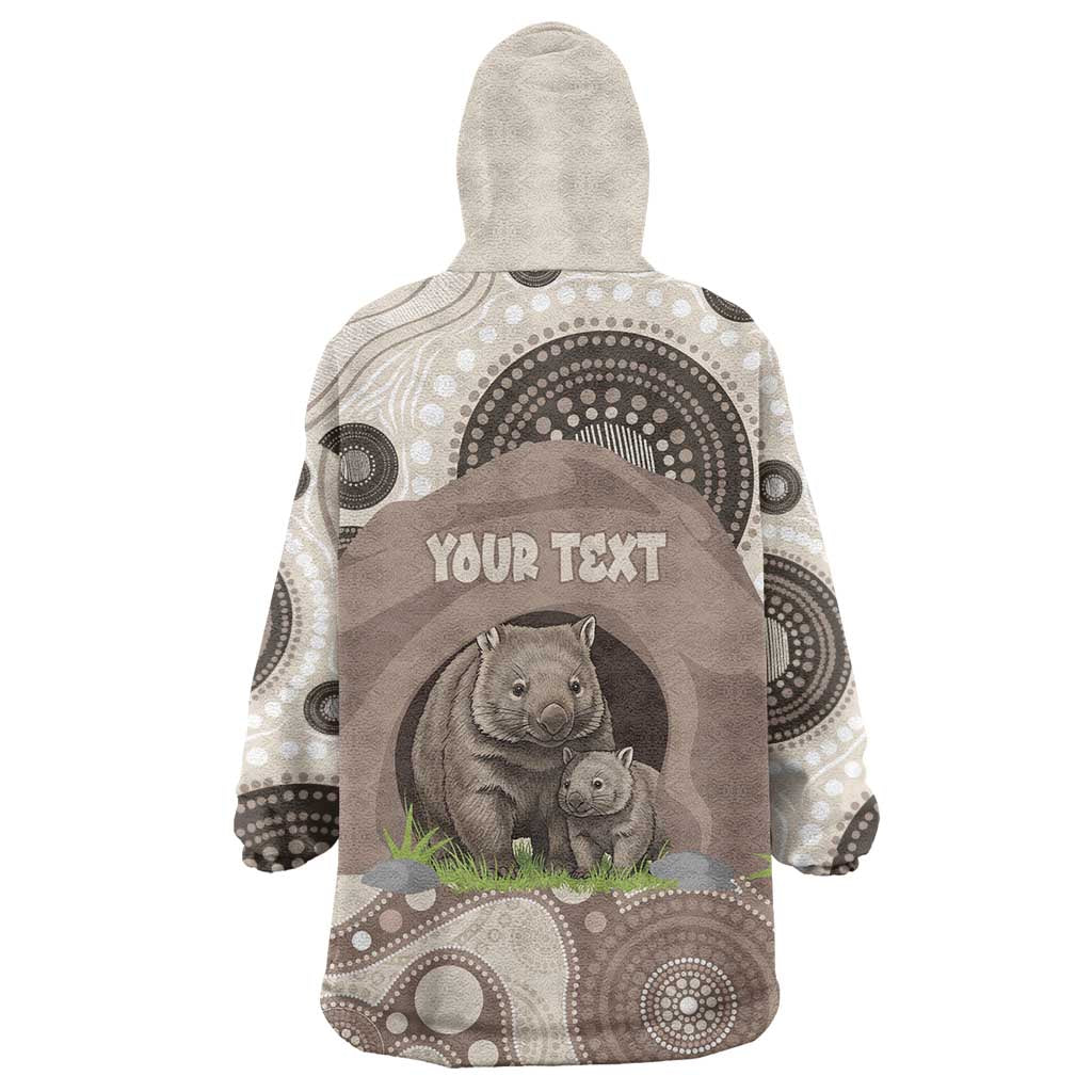 Personalised Australia Wombat Wearable Blanket Hoodie Welcome To Our Home Aboriginal Art - Aussie Hoodie