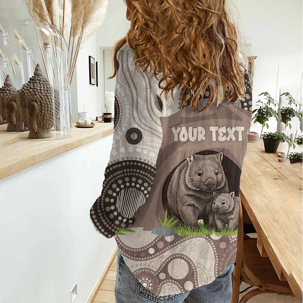 Personalised Australia Wombat Women Casual Shirt Welcome To Our Home Aboriginal Art - Aussie Hoodie