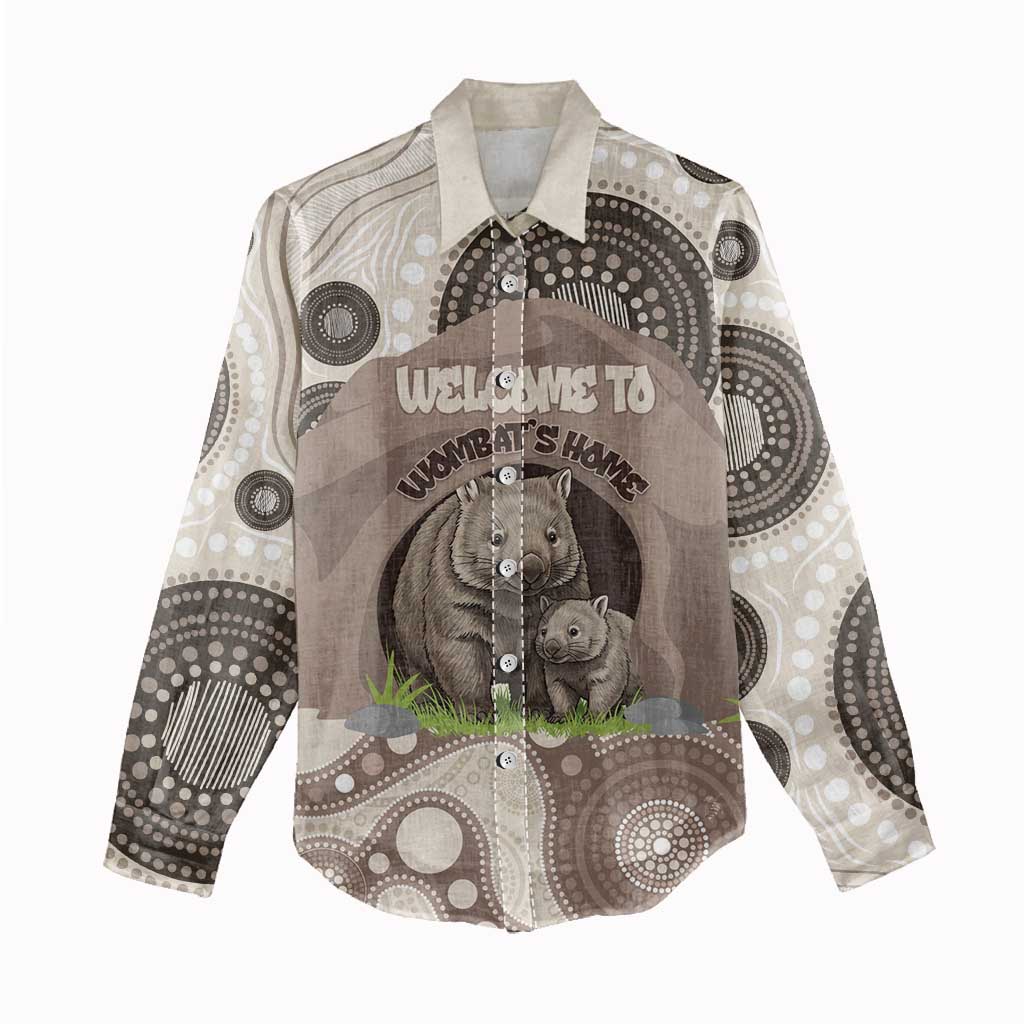 Personalised Australia Wombat Women Casual Shirt Welcome To Our Home Aboriginal Art - Aussie Hoodie