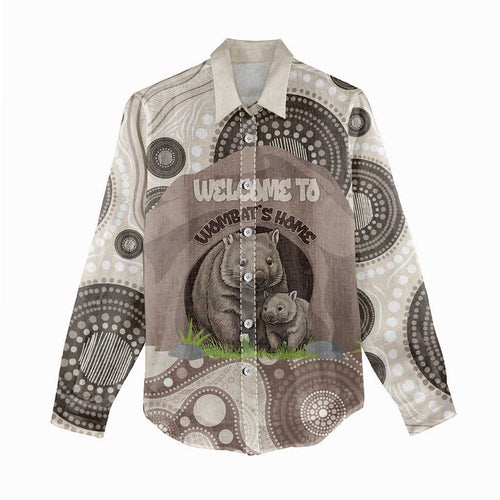 Personalised Australia Wombat Women Casual Shirt Welcome To Our Home Aboriginal Art - Aussie Hoodie