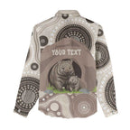 Personalised Australia Wombat Women Casual Shirt Welcome To Our Home Aboriginal Art - Aussie Hoodie