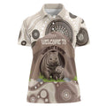 Personalised Australia Wombat Women Polo Shirt Welcome To Our Home Aboriginal Art - Aussie Hoodie
