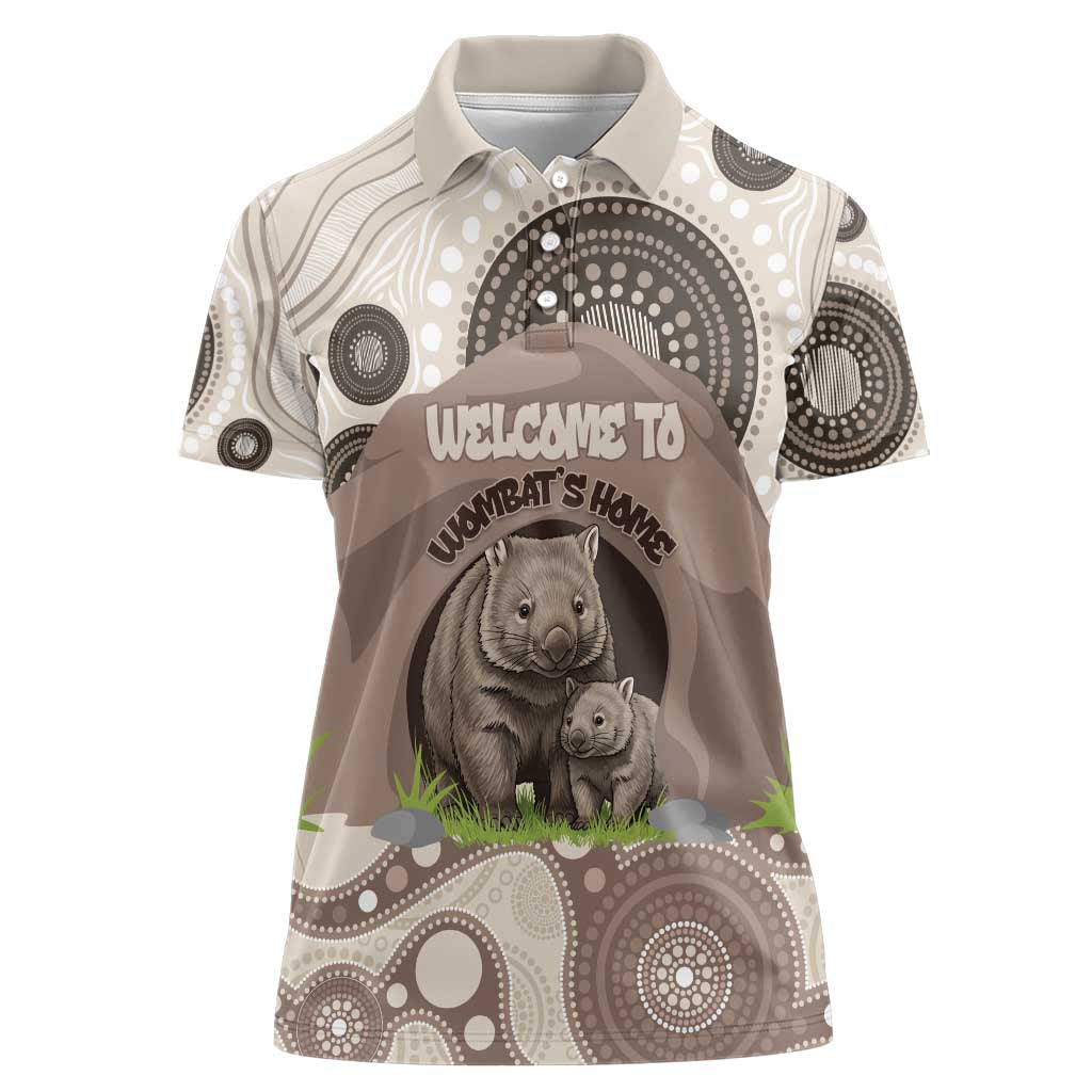 Personalised Australia Wombat Women Polo Shirt Welcome To Our Home Aboriginal Art - Aussie Hoodie