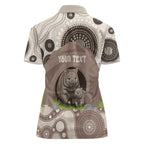 Personalised Australia Wombat Women Polo Shirt Welcome To Our Home Aboriginal Art - Aussie Hoodie