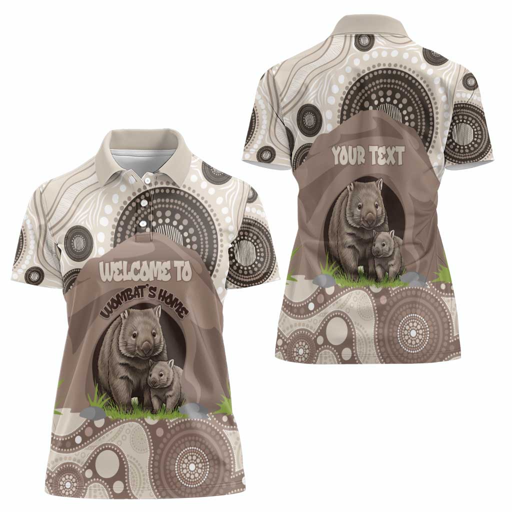 Personalised Australia Wombat Women Polo Shirt Welcome To Our Home Aboriginal Art - Aussie Hoodie