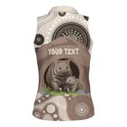 Personalised Australia Wombat Women Sleeveless Polo Shirt Welcome To Our Home Aboriginal Art - Aussie Hoodie