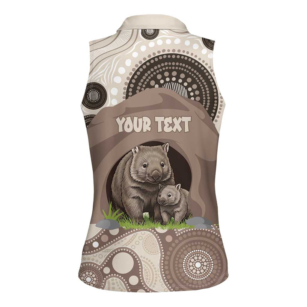 Personalised Australia Wombat Women Sleeveless Polo Shirt Welcome To Our Home Aboriginal Art - Aussie Hoodie