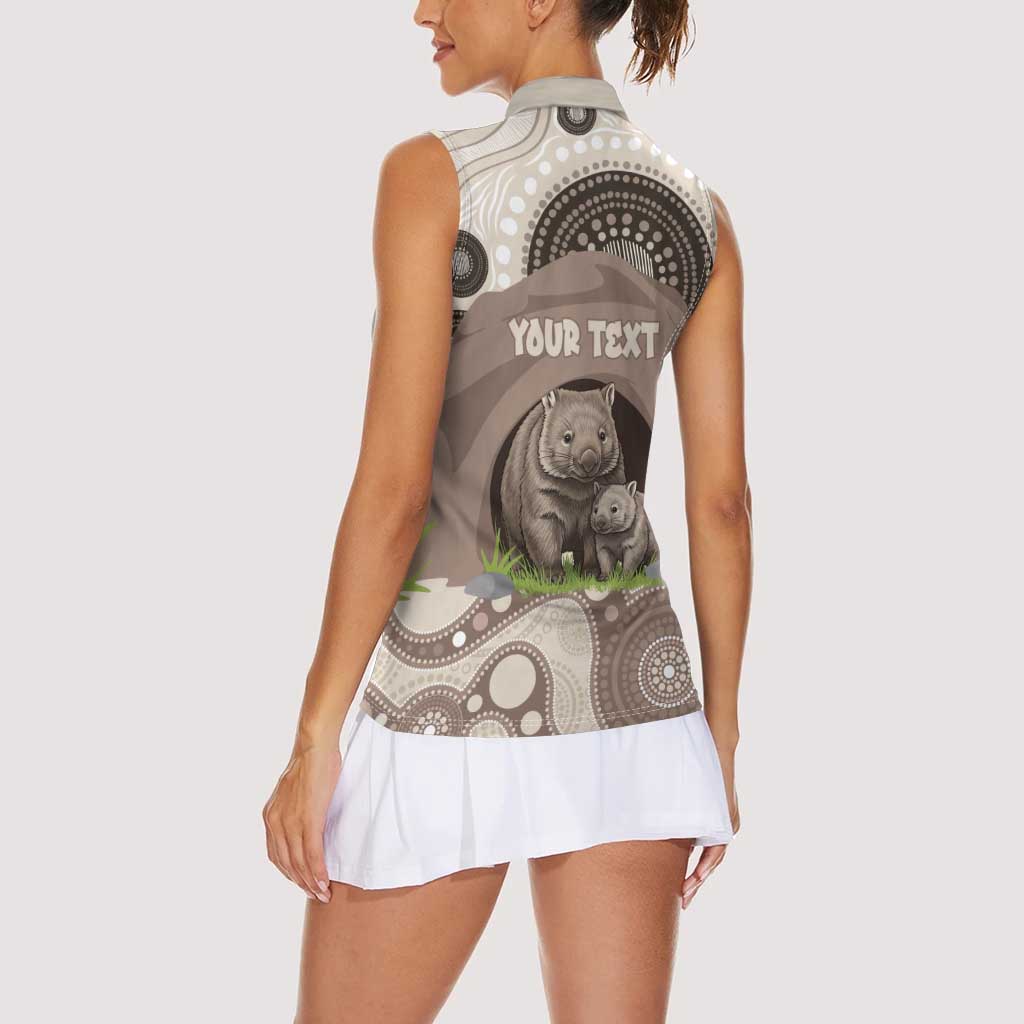 Personalised Australia Wombat Women Sleeveless Polo Shirt Welcome To Our Home Aboriginal Art - Aussie Hoodie
