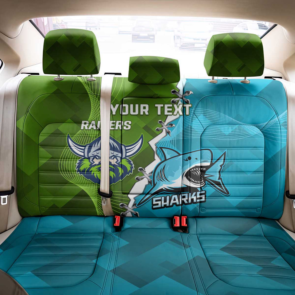 Personalised Sharks And Raiders Rugby Back Car Seat Cover Sporty Style