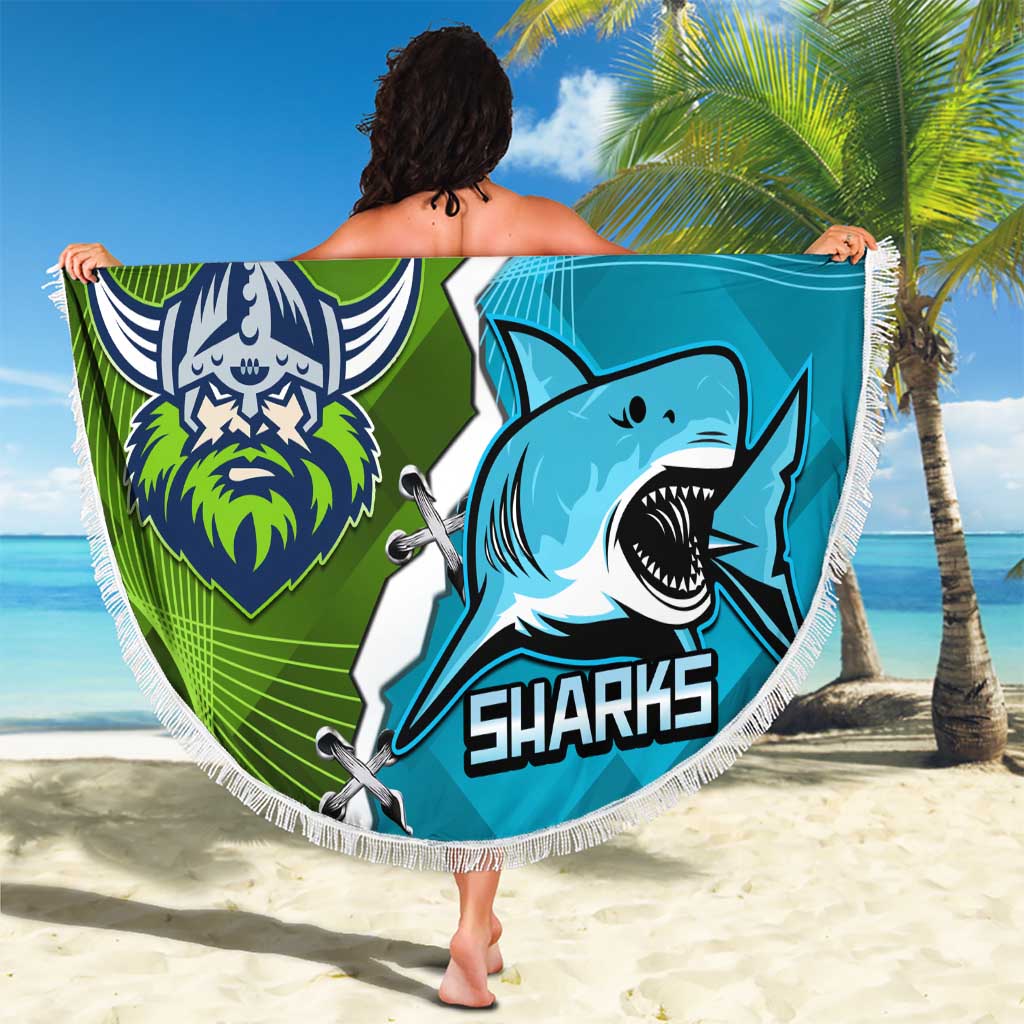 Personalised Sharks And Raiders Rugby Beach Blanket Sporty Style