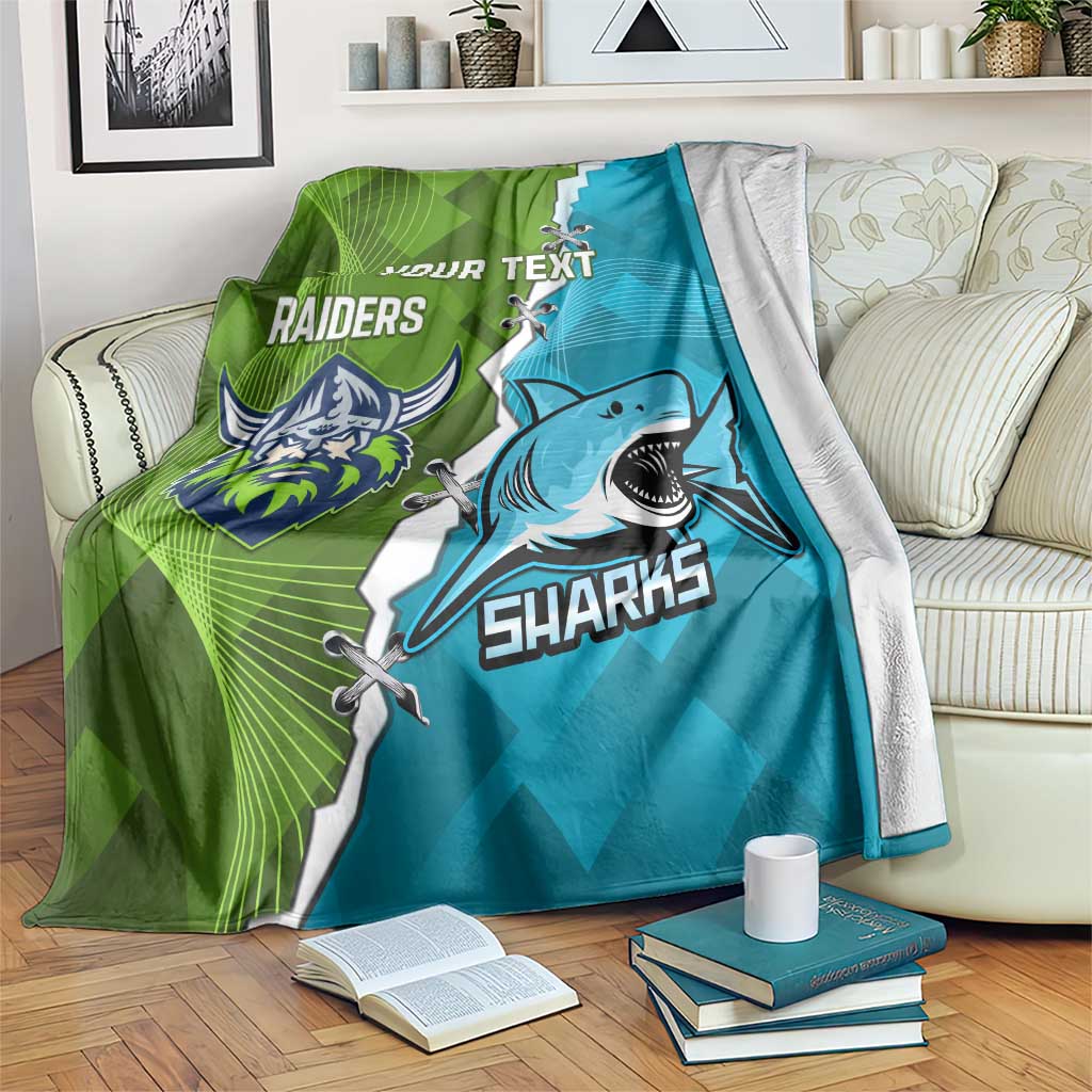 Personalised Sharks And Raiders Rugby Blanket Sporty Style