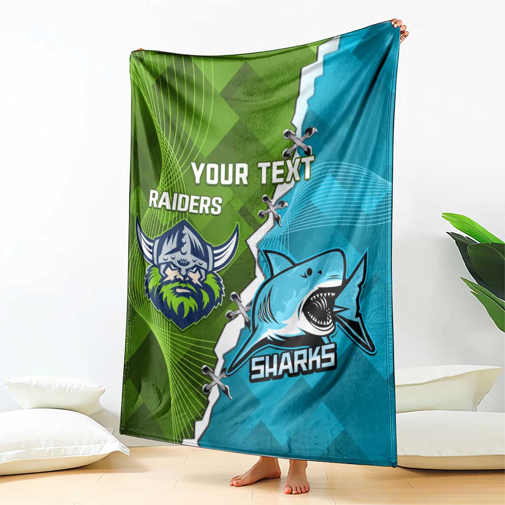Personalised Sharks And Raiders Rugby Blanket Sporty Style