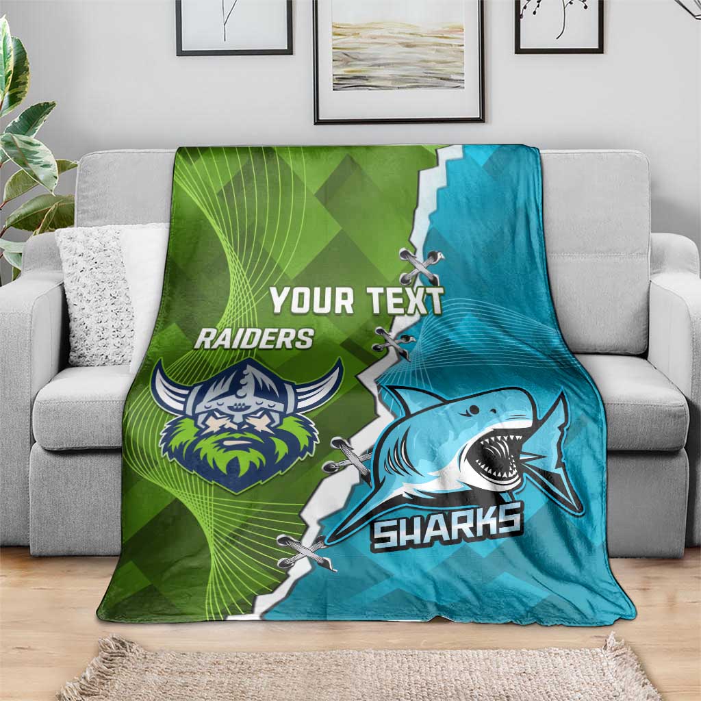 Personalised Sharks And Raiders Rugby Blanket Sporty Style