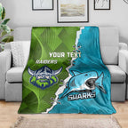 Personalised Sharks And Raiders Rugby Blanket Sporty Style