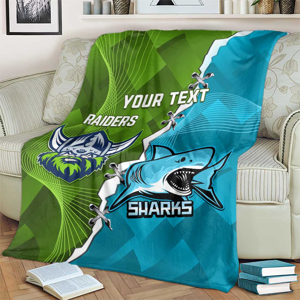 Personalised Sharks And Raiders Rugby Blanket Sporty Style