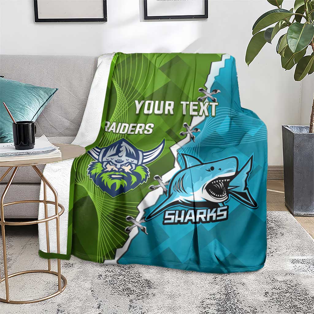 Personalised Sharks And Raiders Rugby Blanket Sporty Style