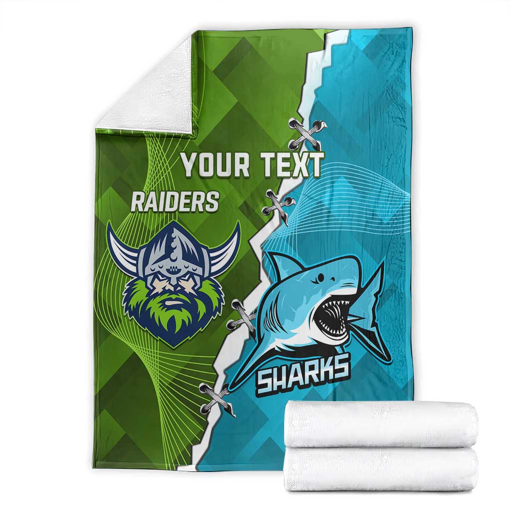 Personalised Sharks And Raiders Rugby Blanket Sporty Style