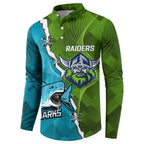 Personalised Sharks And Raiders Rugby Button Sweatshirt Sporty Style