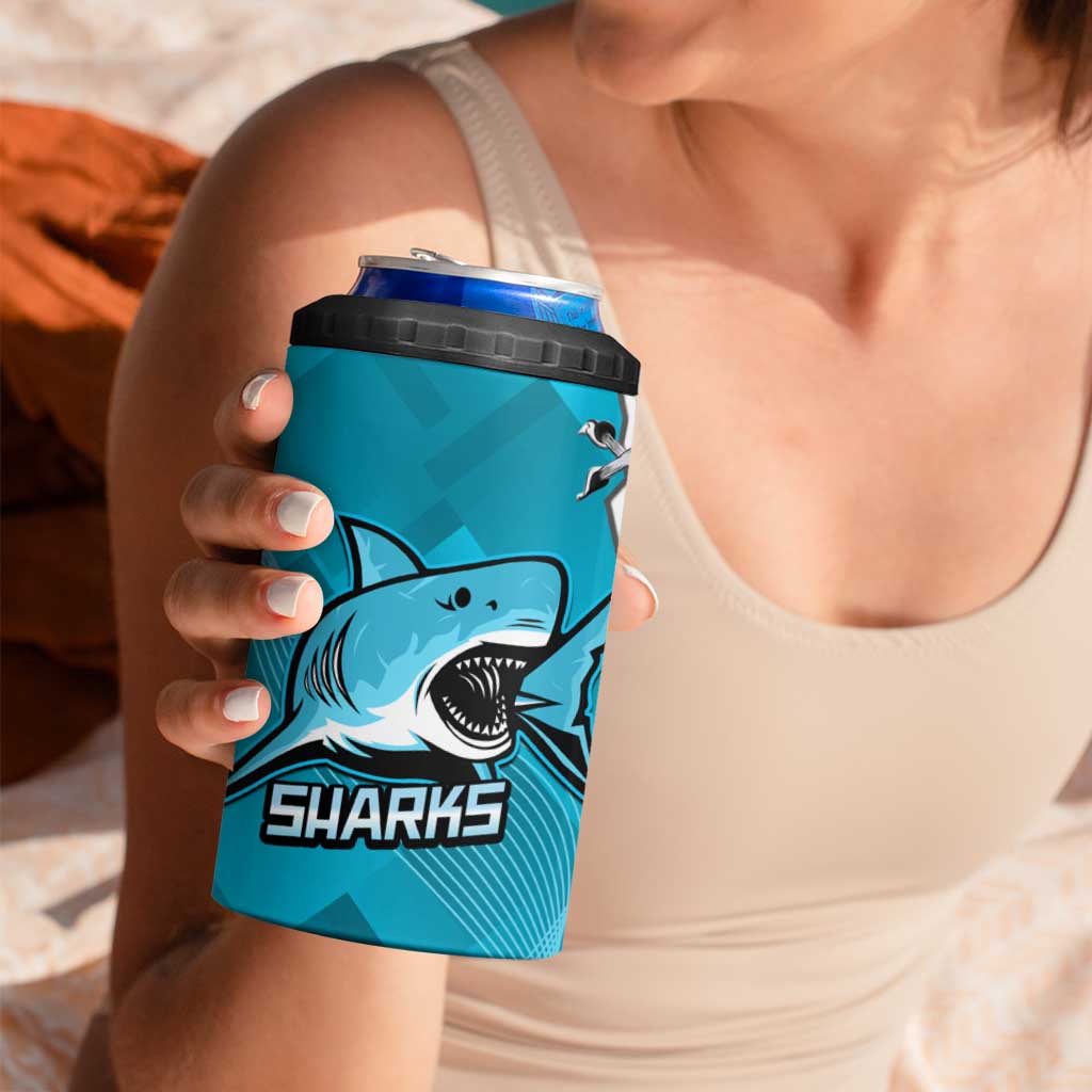 Sharks And Raiders Rugby 4 in 1 Can Cooler Tumbler Sporty Style