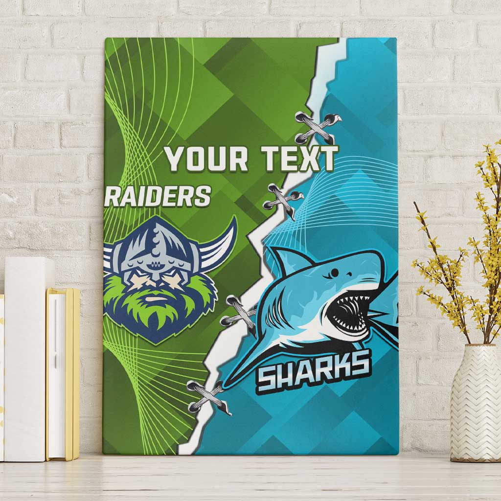 Personalised Sharks And Raiders Rugby Canvas Wall Art Sporty Style