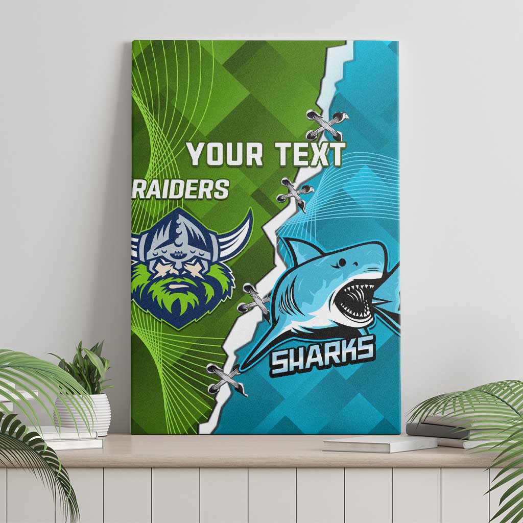 Personalised Sharks And Raiders Rugby Canvas Wall Art Sporty Style
