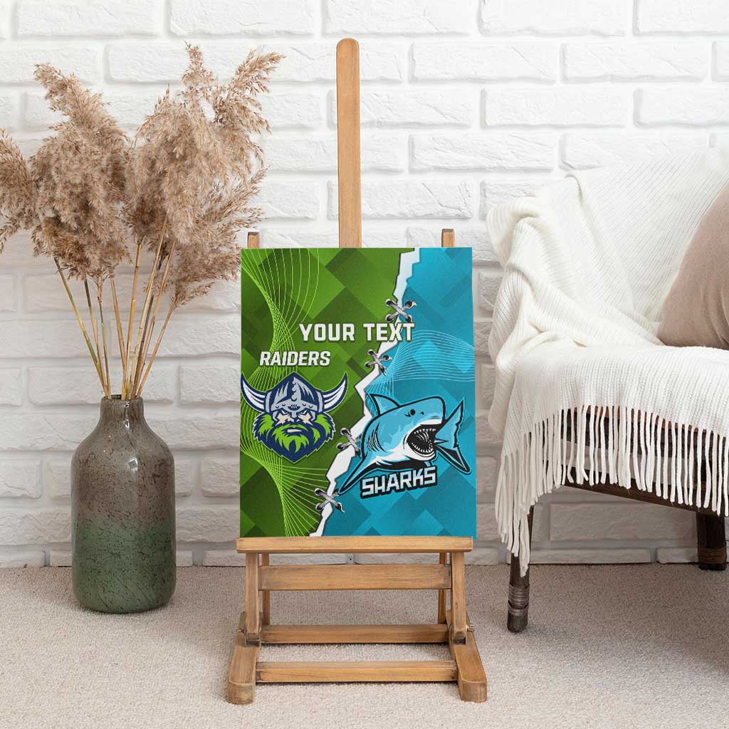 Personalised Sharks And Raiders Rugby Canvas Wall Art Sporty Style