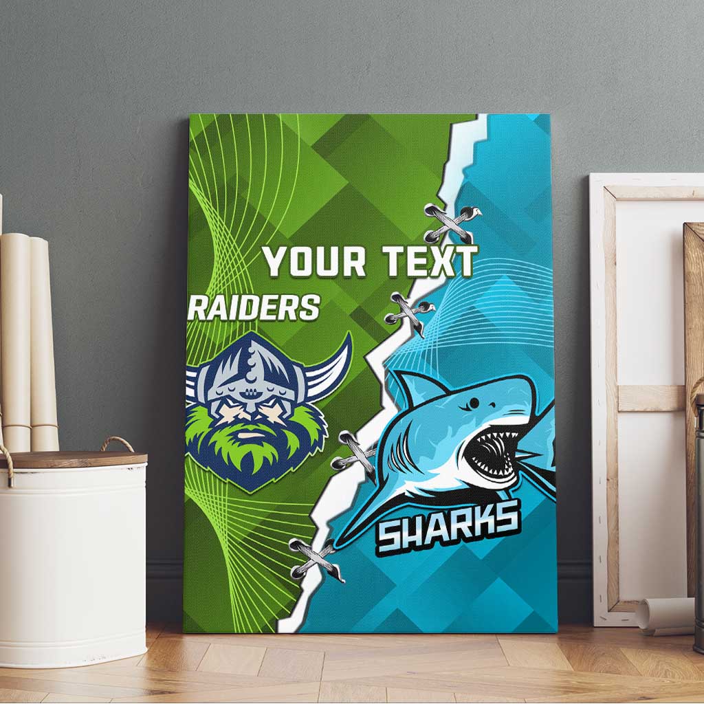 Personalised Sharks And Raiders Rugby Canvas Wall Art Sporty Style