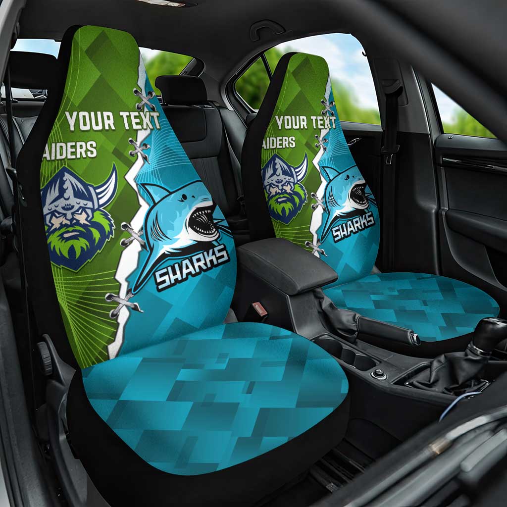 Personalised Sharks And Raiders Rugby Car Seat Cover Sporty Style