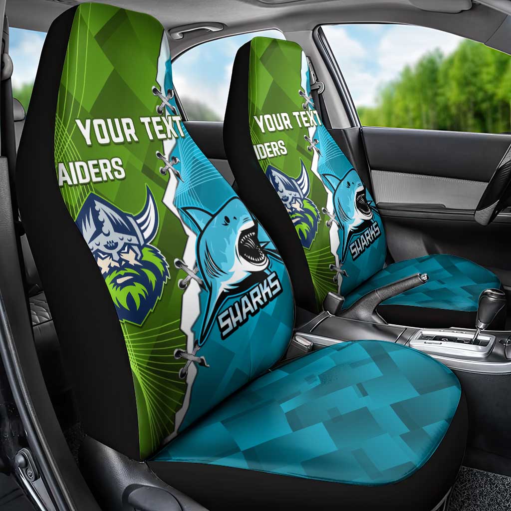 Personalised Sharks And Raiders Rugby Car Seat Cover Sporty Style