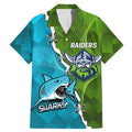 Personalised Sharks And Raiders Rugby Family Matching Mermaid Dress and Hawaiian Shirt Sporty Style