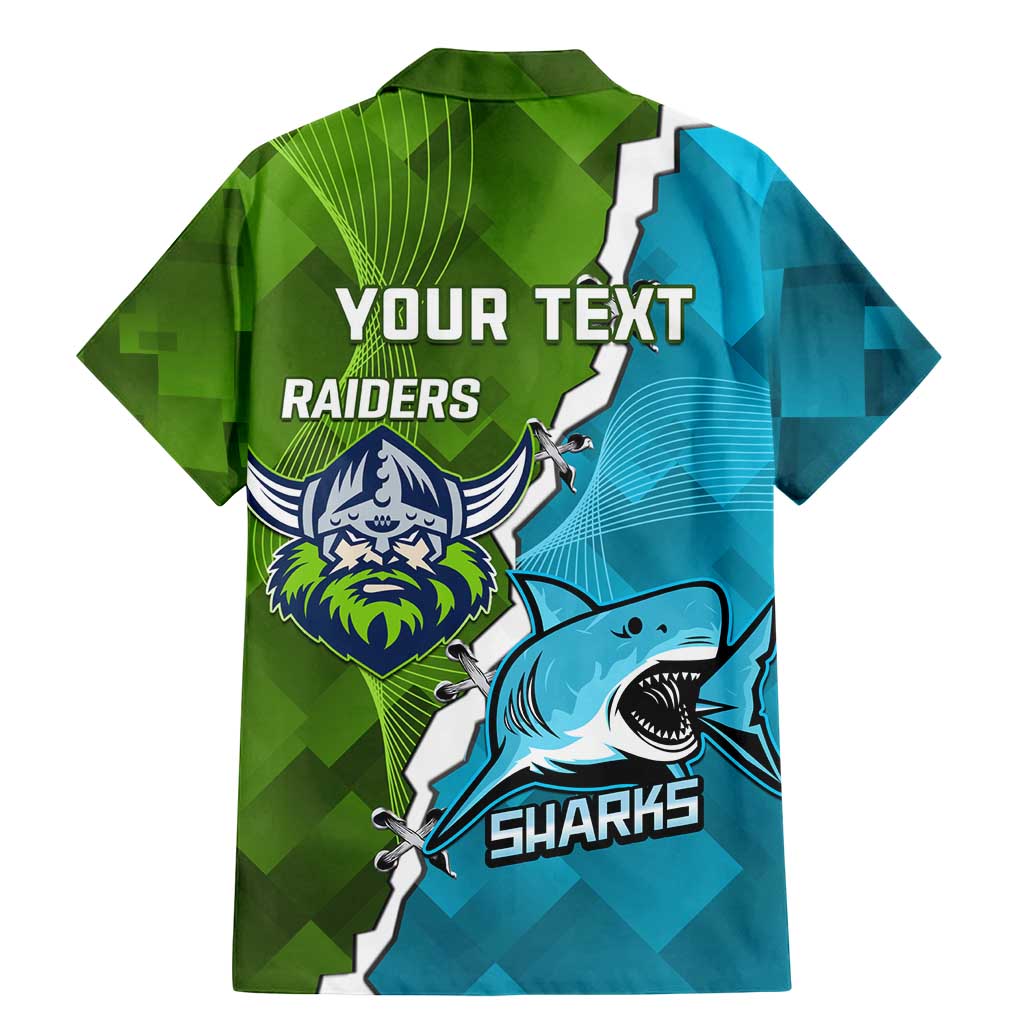 Personalised Sharks And Raiders Rugby Family Matching Mermaid Dress and Hawaiian Shirt Sporty Style