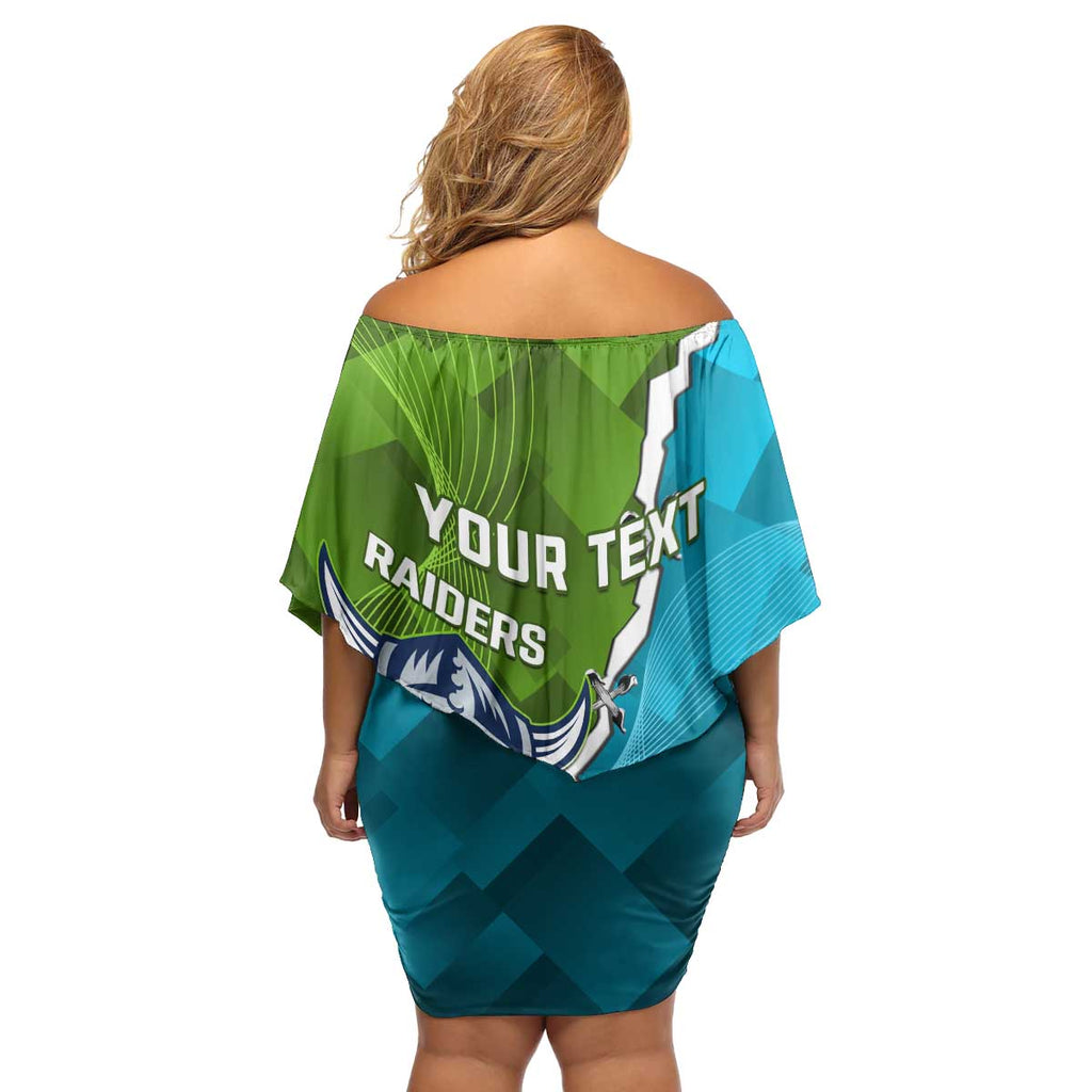 Personalised Sharks And Raiders Rugby Family Matching Off Shoulder Short Dress and Hawaiian Shirt Sporty Style
