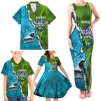 Personalised Sharks And Raiders Rugby Family Matching Tank Maxi Dress and Hawaiian Shirt Sporty Style