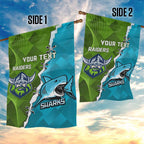 Personalised Sharks And Raiders Rugby Garden Flag Sporty Style