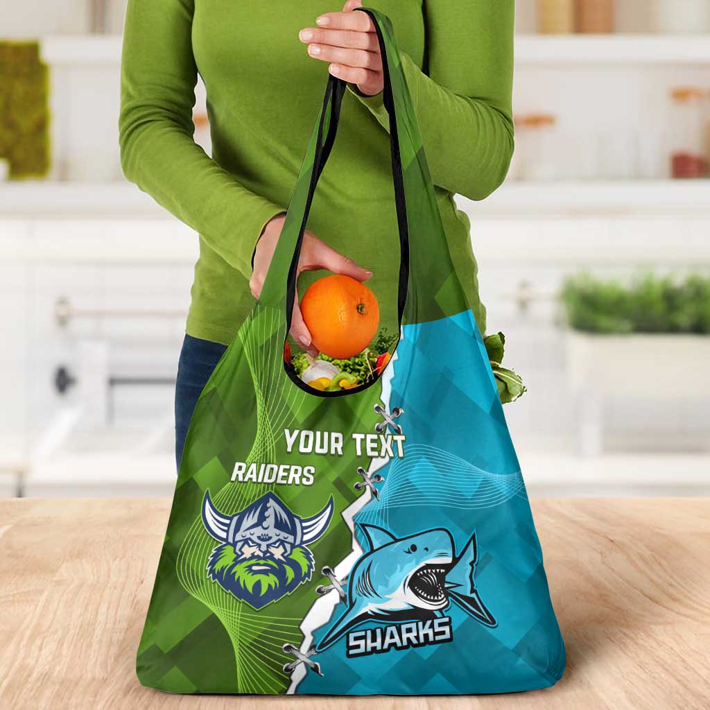 Personalised Sharks And Raiders Rugby Grocery Bag Sporty Style