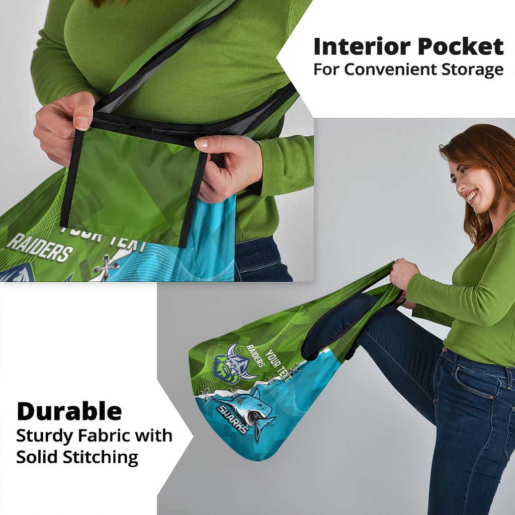 Personalised Sharks And Raiders Rugby Grocery Bag Sporty Style