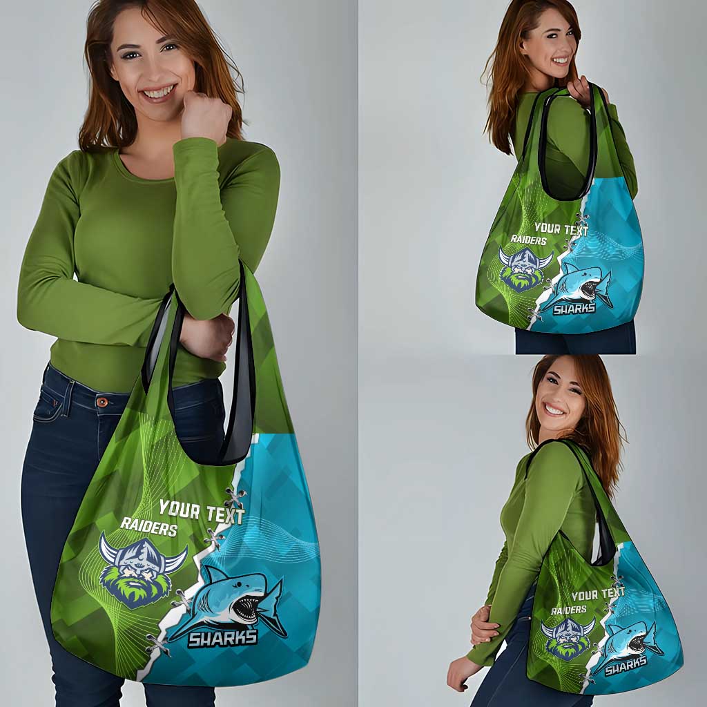 Personalised Sharks And Raiders Rugby Grocery Bag Sporty Style