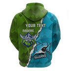 Personalised Sharks And Raiders Rugby Hoodie Sporty Style