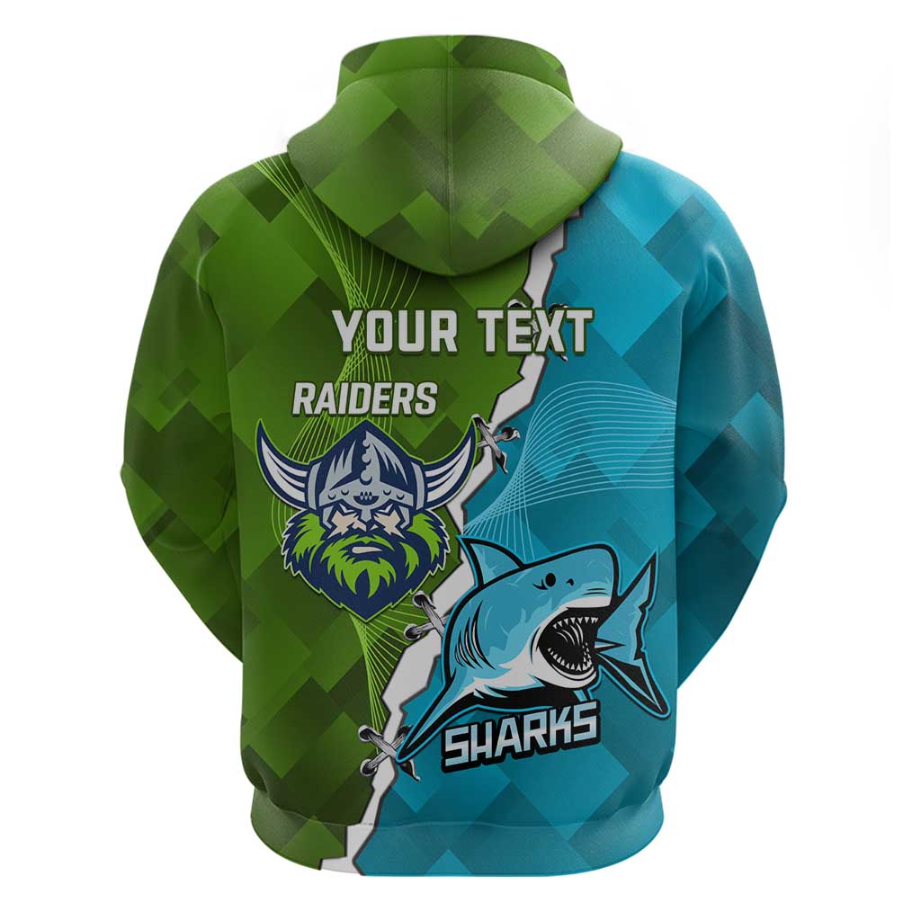 Personalised Sharks And Raiders Rugby Hoodie Sporty Style