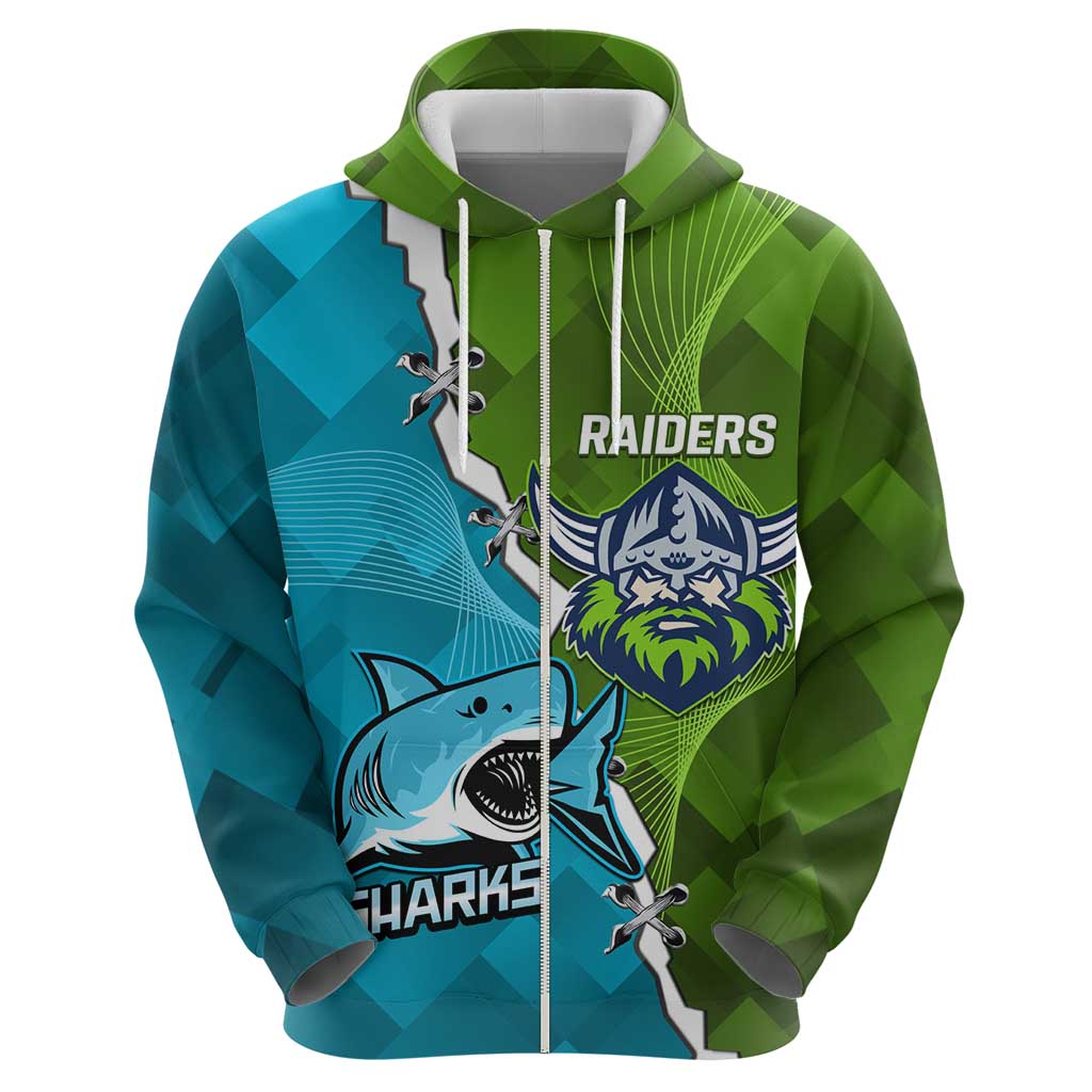 Personalised Sharks And Raiders Rugby Hoodie Sporty Style