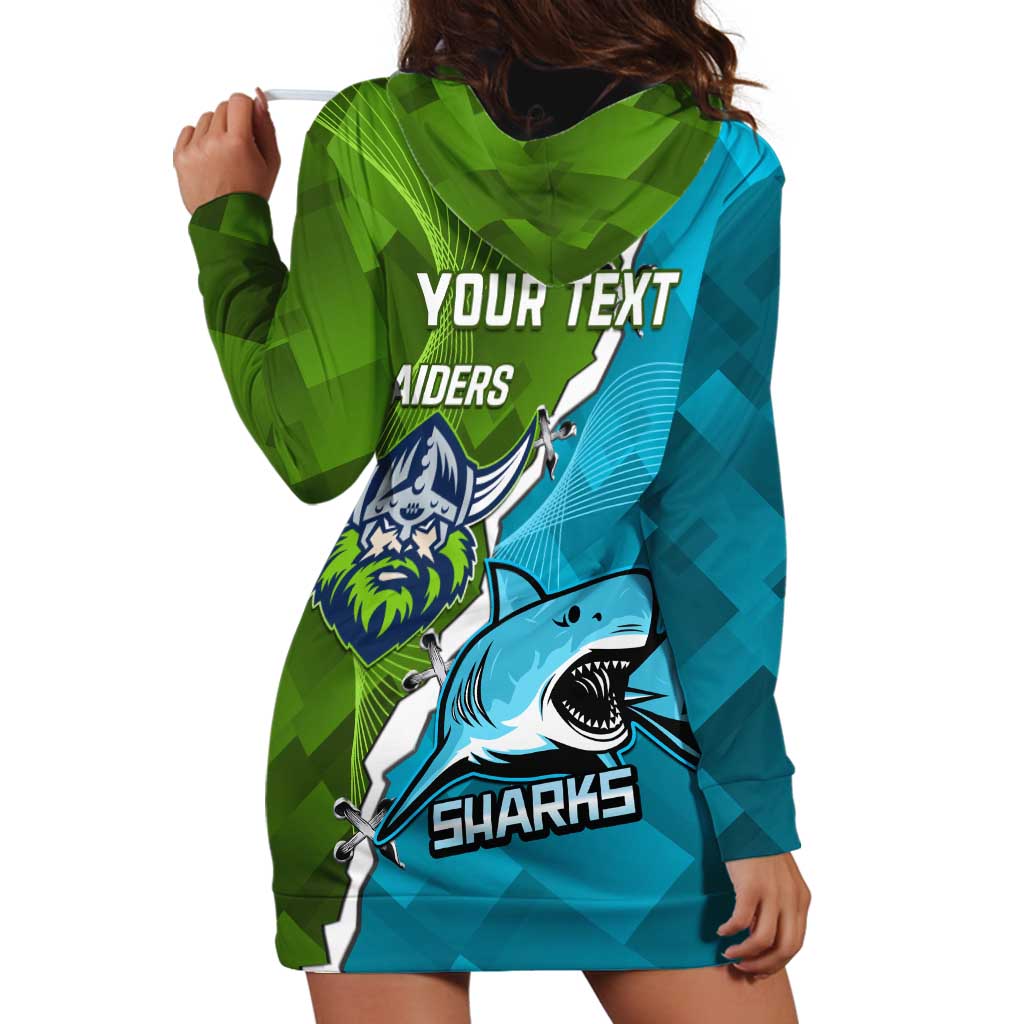 Personalised Sharks And Raiders Rugby Hoodie Dress Sporty Style
