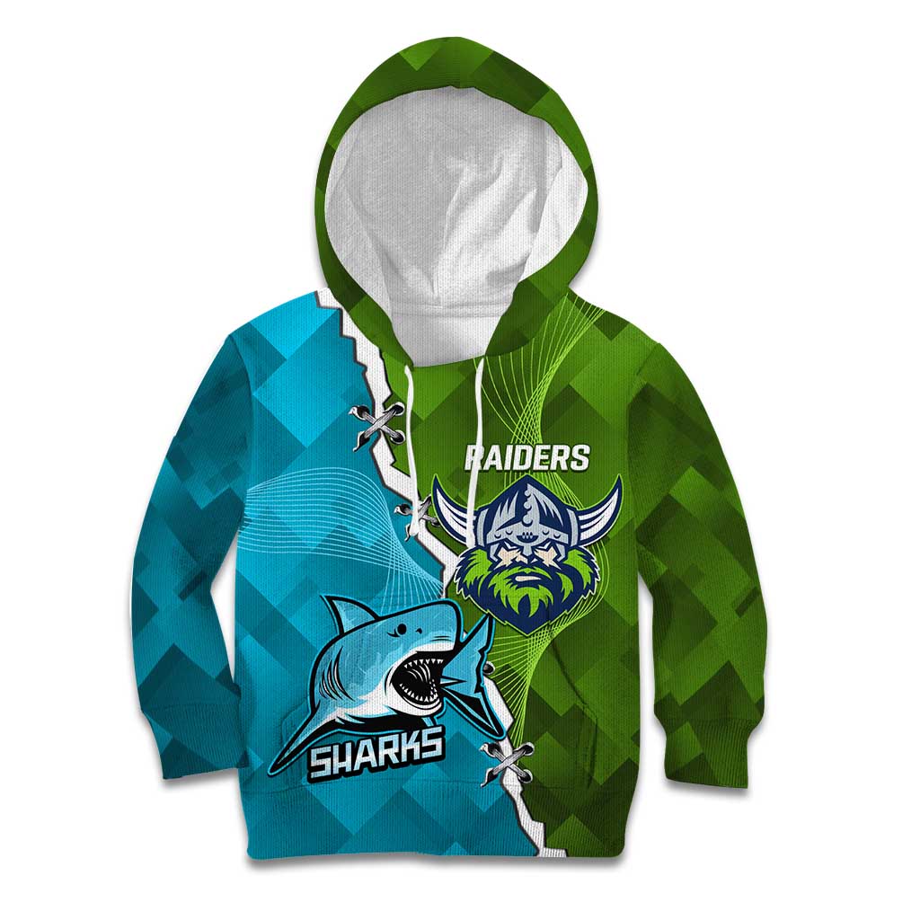 Personalised Sharks And Raiders Rugby Kid Hoodie Sporty Style