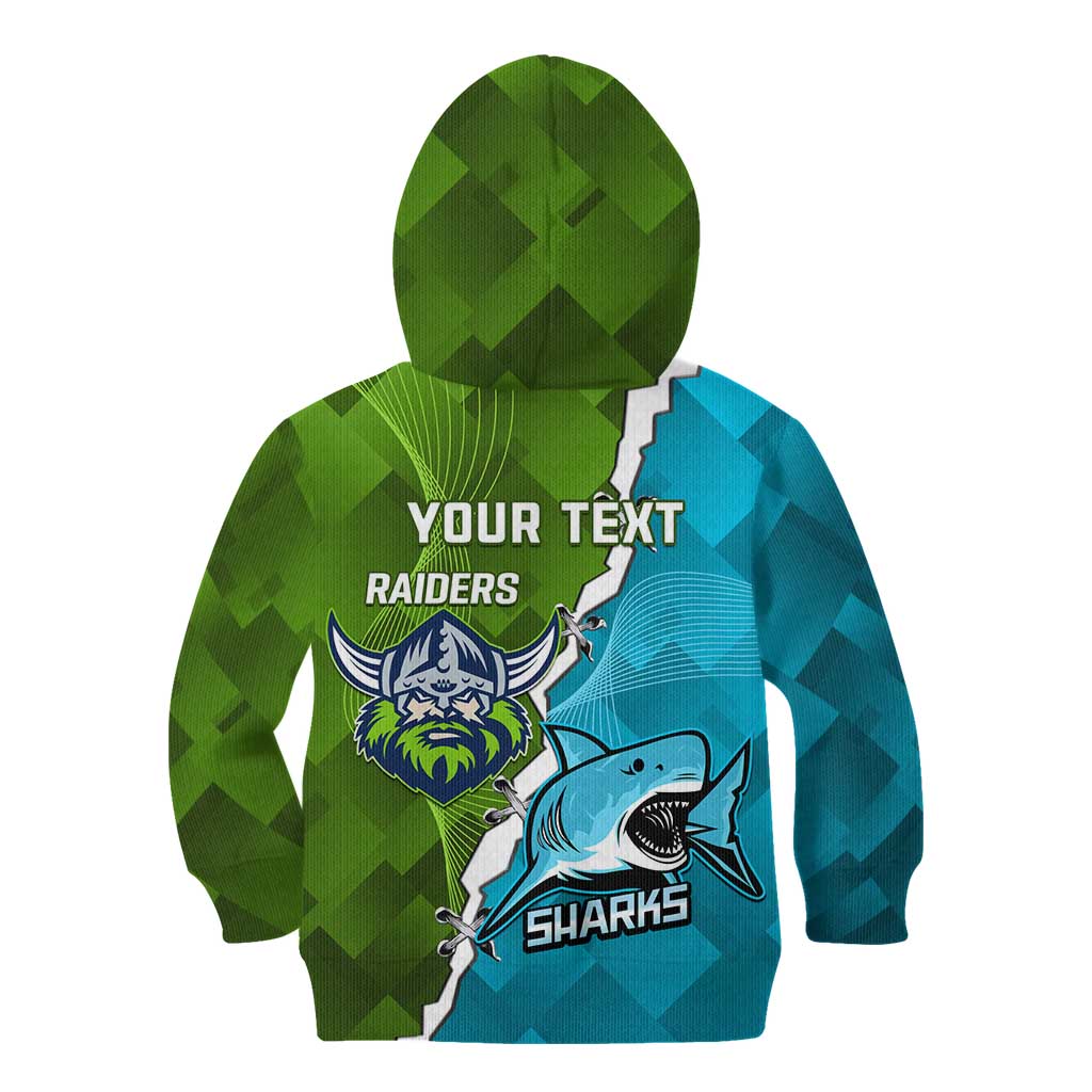 Personalised Sharks And Raiders Rugby Kid Hoodie Sporty Style