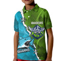 Personalised Sharks And Raiders Rugby Kid Polo Shirt Sporty Style