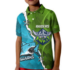 Personalised Sharks And Raiders Rugby Kid Polo Shirt Sporty Style