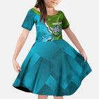 Personalised Sharks And Raiders Rugby Kid Short Sleeve Dress Sporty Style