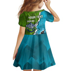 Personalised Sharks And Raiders Rugby Kid Short Sleeve Dress Sporty Style